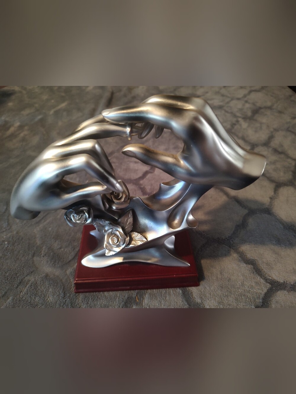 Midnight Velvet Metallic Black and Gold Wave Sculpture
